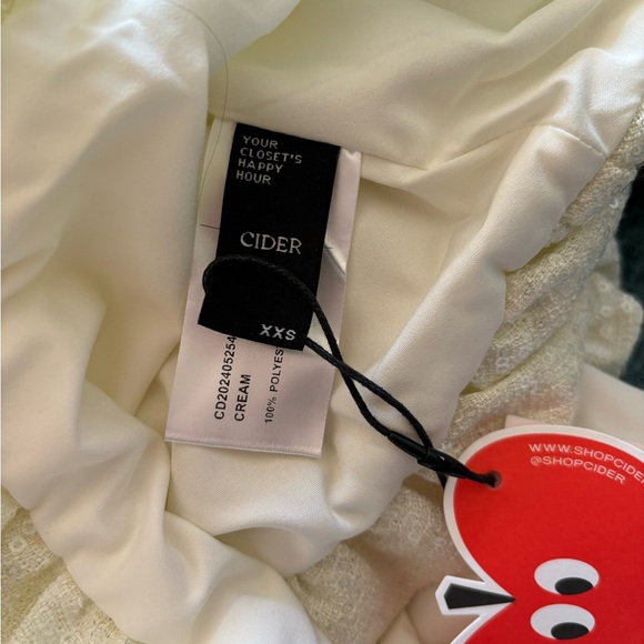 Cider Cream Sequin V-neck Solid Bubble Hem Mini Dress Size 0 NWT - Picture 7 of 7